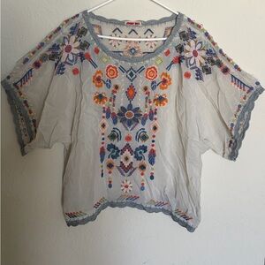 Johnny Was Embroidered Blouse Women’s Size M